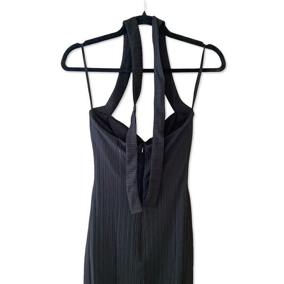 Rumer Sorrento maxi dress Black cut out Halter strappy gown Revolve L - Picture 5 of 14
